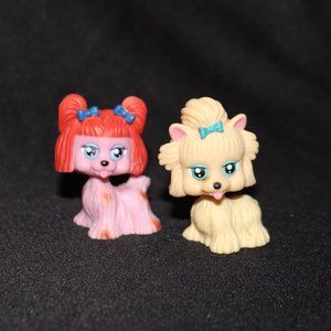 Vtg My pet pals pink Chic Boutique Dog miniature Yorkies 90s Set of 2